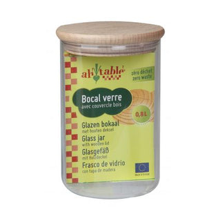 Bocal Verre Couvercle Bois 0.8 L