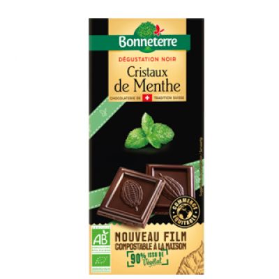 Chocolat Degustation Noir Cristaux Menthe 90g De Suisse